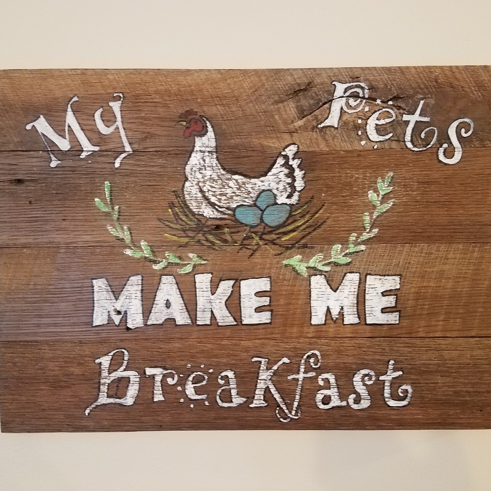Handpainted Chicken Sign